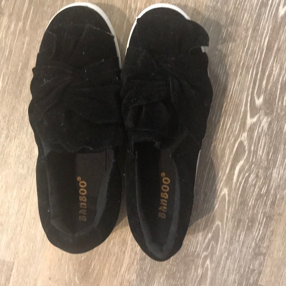 Black velvet sneakers